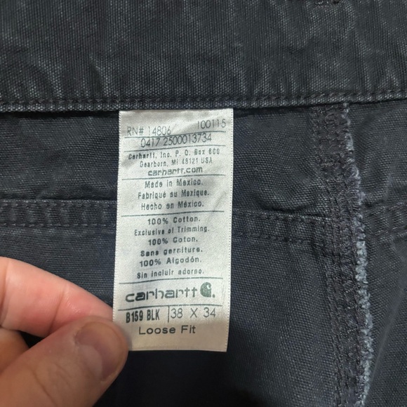 Carhartt Black Loose Fit Cargo Pants 38x34 - Picture 6 of 14